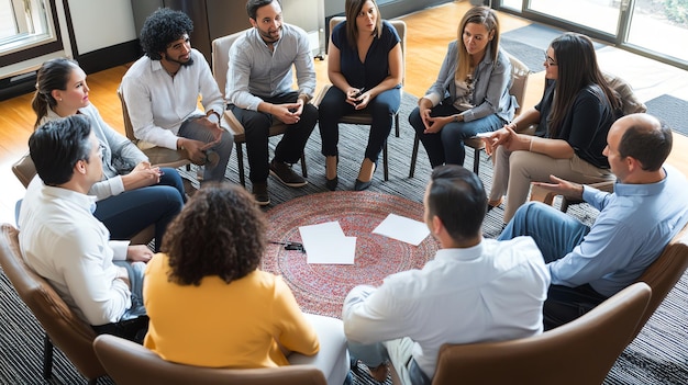 Miembros del equipo compartiendo feedback